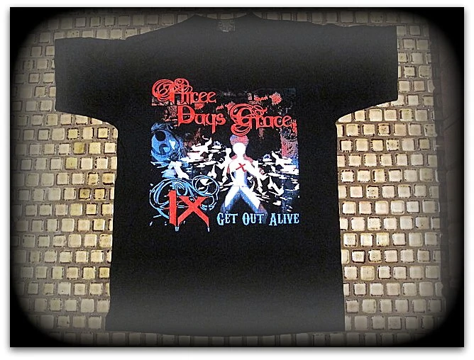 THREE DAYS GRACE - Rare 2007 Tour T-Shirt - Two Sided Print
