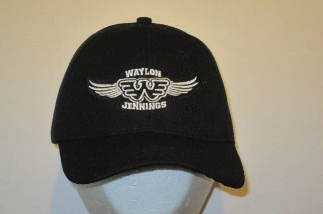 WAYLON JENNINGS - Embroidered - Baseball Cap - Adjustable Velcro Back - One Size Fits All UNISEX