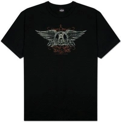 AEROSMITH / Vintage Distressed Wings Logo- T-Shirt