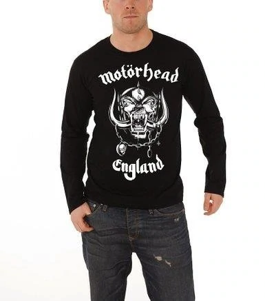 Maglia Donna Motörhead Logo England | T-shirt Larga Bianca E Grigia | Merchandising Ufficiale Rock - 4