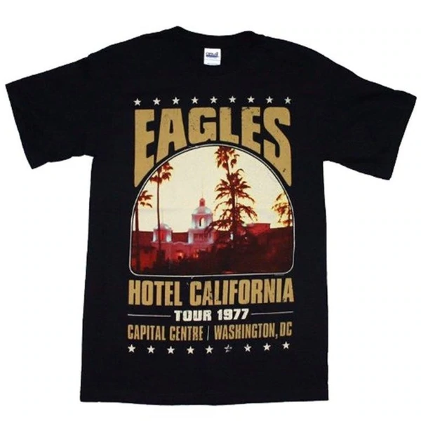 T-shirt The Eagles Hotel California - Noir/charbon, 100% Coton, Coupe Unisexe - Taille 5XL