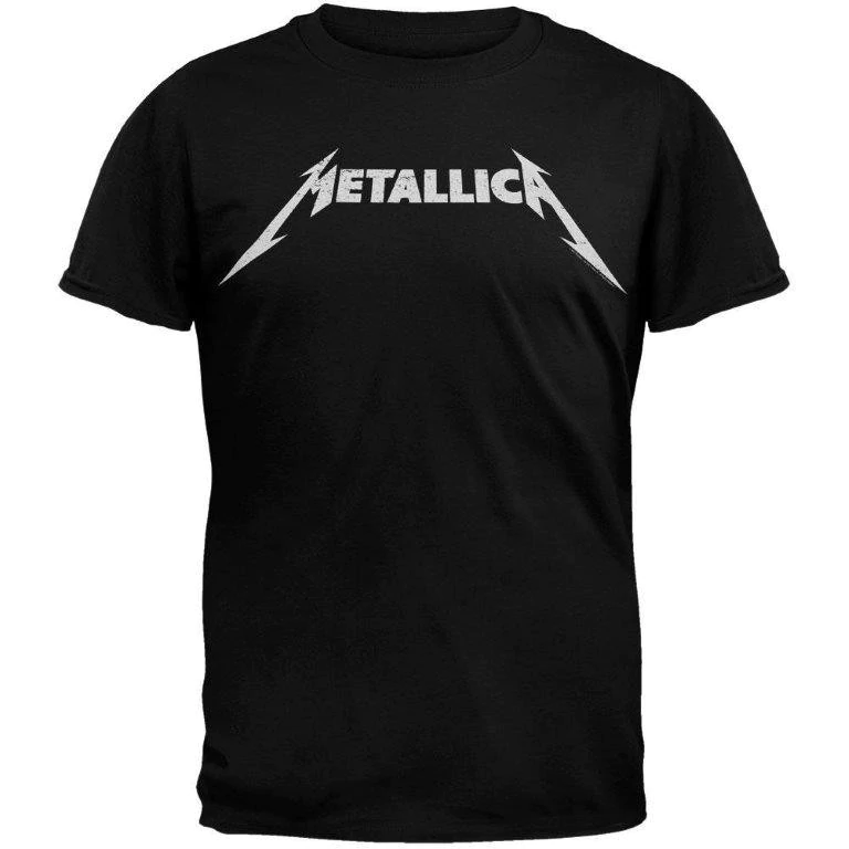 METALLICA- Distressed White Logo - Unisex T-Shirt