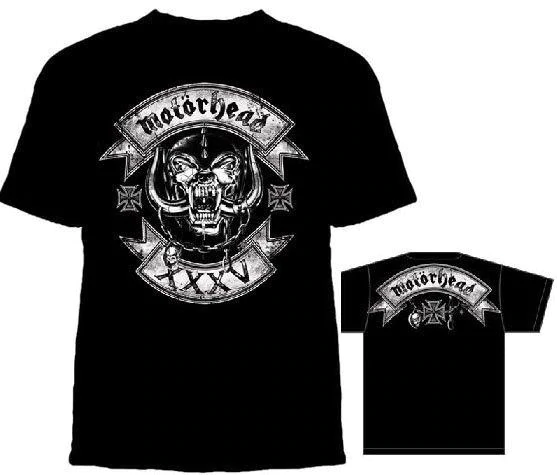 Motorhead - SKULL LOGO WITH ROCKERS - Two Sided Printed - T-Shirt