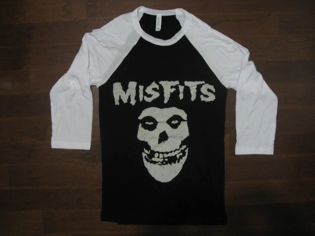 Misfits - LARGE SKULL - Baseball Jersey - Long Sleeve Shirt