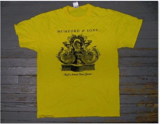 Mumford & Sons Roll Away Your Stone..Yellow- T-Shirt