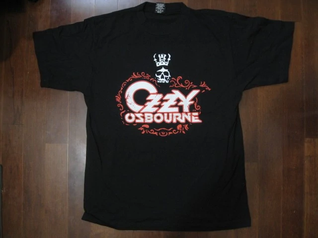 OZZY OSBOURNE - Skull & Crest Logo / Black Rain- Two Sided -Printed - T-Shirt 