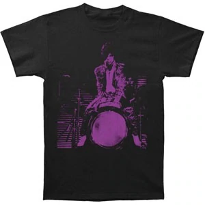PRINCE‏ - Purple Tone Photo Of Prince Sitting On Drum Set - T-Shirt