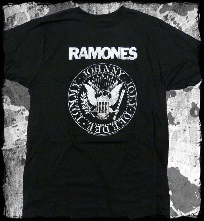 Ramones- Presidential Logo -.T-Shirt. Distressed Printing