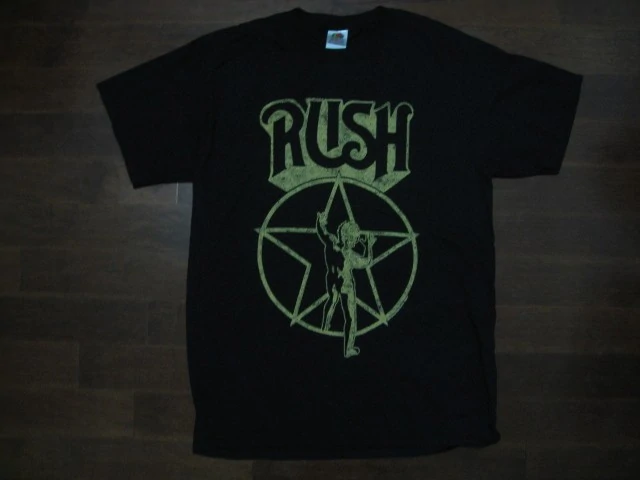 RUSH-Starman Distressed Logo- t-shirt