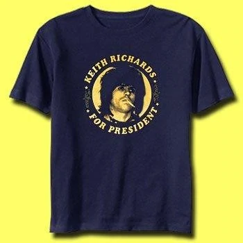 Rolling Stones - Keith Richards- For President-Navy Blue - T-shirt