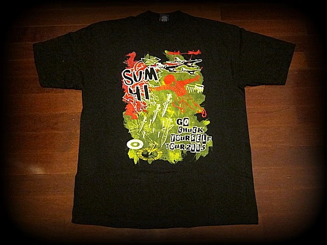 SUM 41 - Vintage - 2005 Tour - Two Sided Printed - T-Shirt