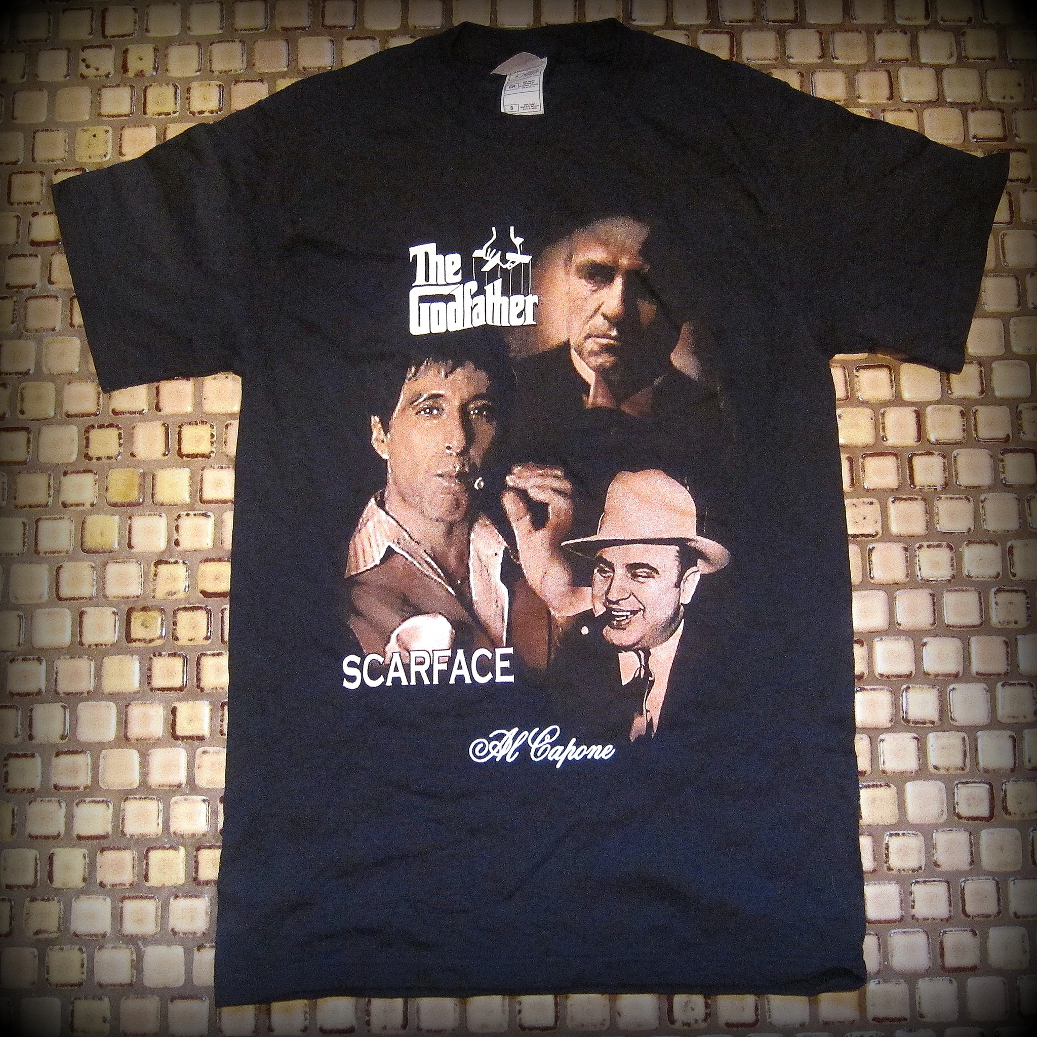 SCARFACE /The Godfather - Original Gangstas - Two Sided Printed -T-Shirt